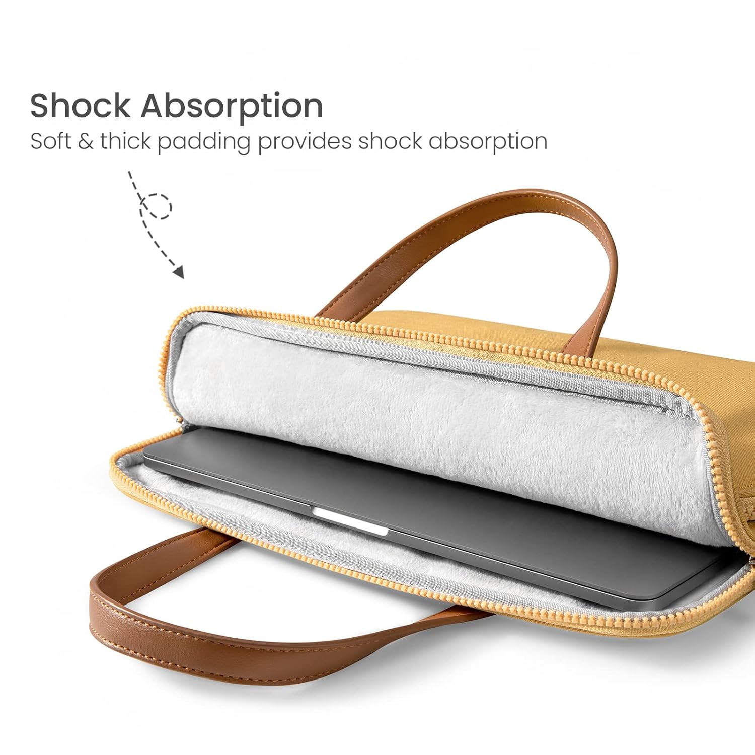 TOMTOC VERSATILE A11 14 INCH LAPTOP HANDBAG YELLOW A11D3Y1 - Image 4