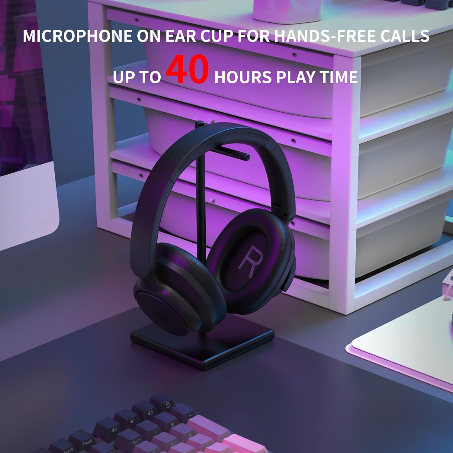 REDRAGON VIBECORE WIRED/WIRELESS GAMING HEADSET BLACK H610 - Image 4