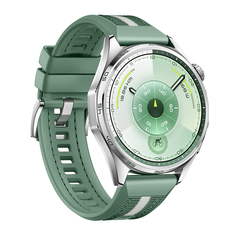 HUAWEI WATCH GT 6 46MM GREEN STAINLESS STEEL CASE WITH GREEN WOVEN STRAP ATM-B19 55020FUD - Image 3