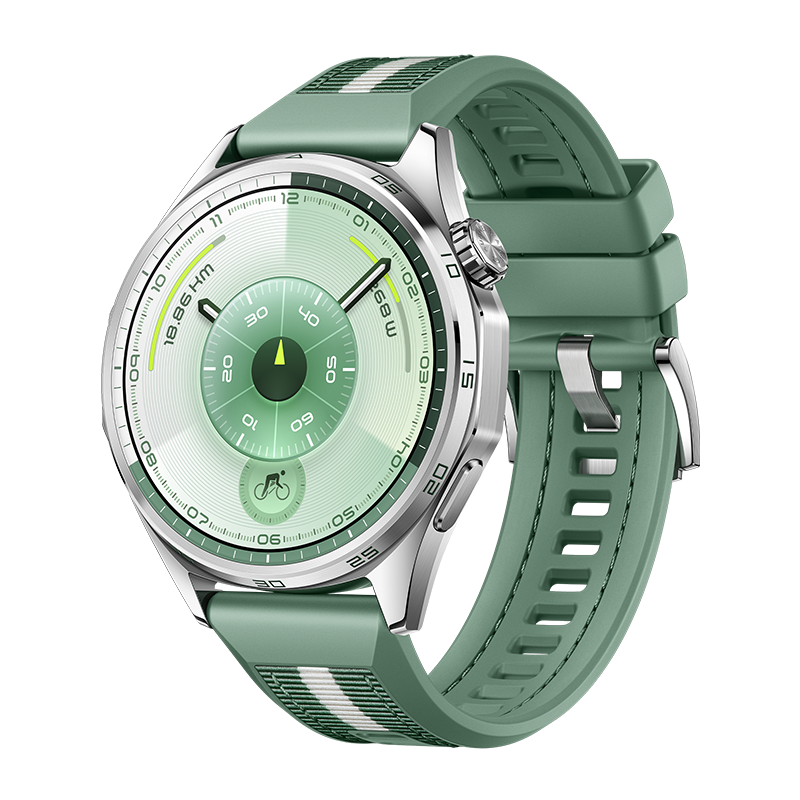 HUAWEI WATCH GT 6 46MM GREEN STAINLESS STEEL CASE WITH GREEN WOVEN STRAP ATM-B19 55020FUD - Image 2