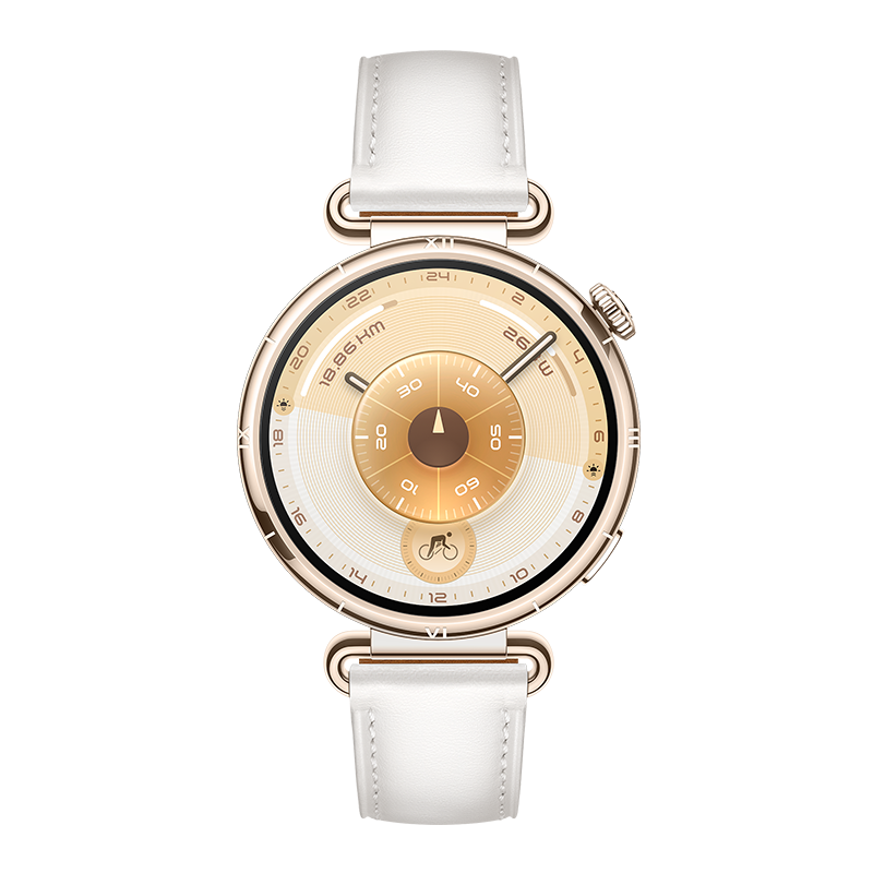 HUAWEI WATCH GT 6 41MM WHITE GOLD STAINLESS STEEL WITH WHITE COMPOSITE LEATHER STRAP KSU-B19 55020FUJ - Image 3