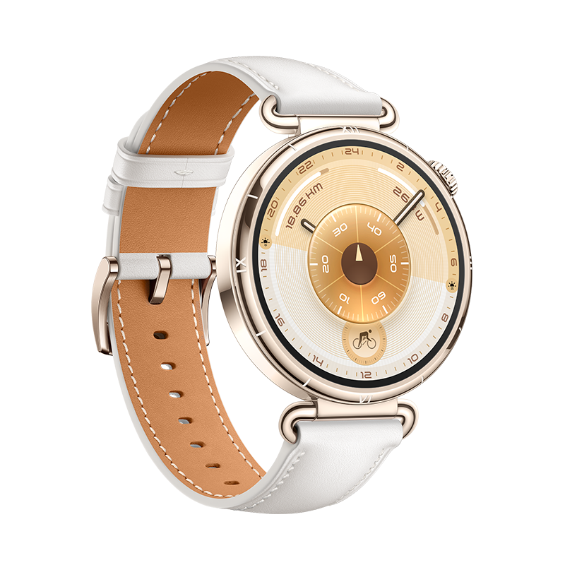 HUAWEI WATCH GT 6 41MM WHITE GOLD STAINLESS STEEL WITH WHITE COMPOSITE LEATHER STRAP KSU-B19 55020FUJ - Image 4