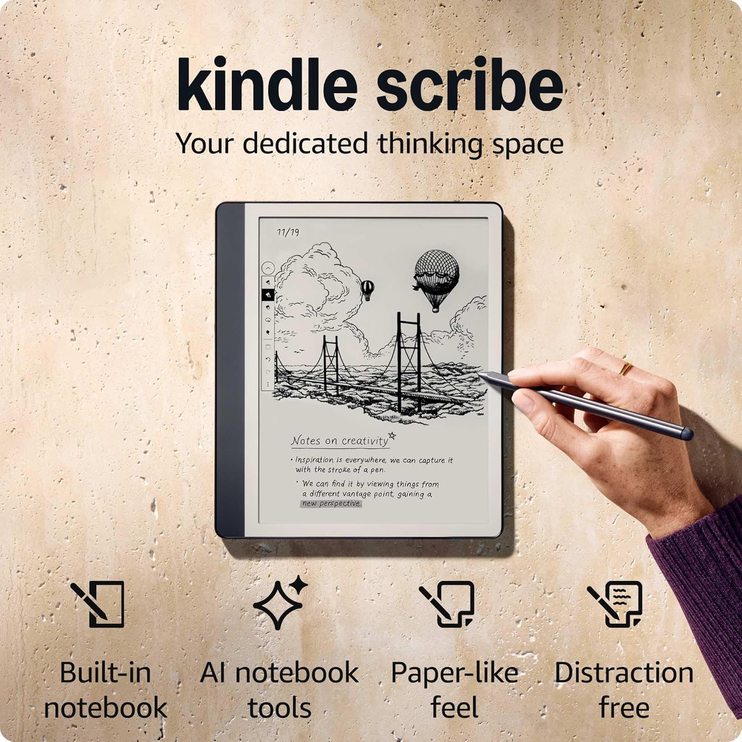 AMAZON KINDLE SCRIBE 10.2 INCH EBOOK 32GB WITH PREMIUM PEN USB C CHARGING TUNGSTEN GREY - Image 2
