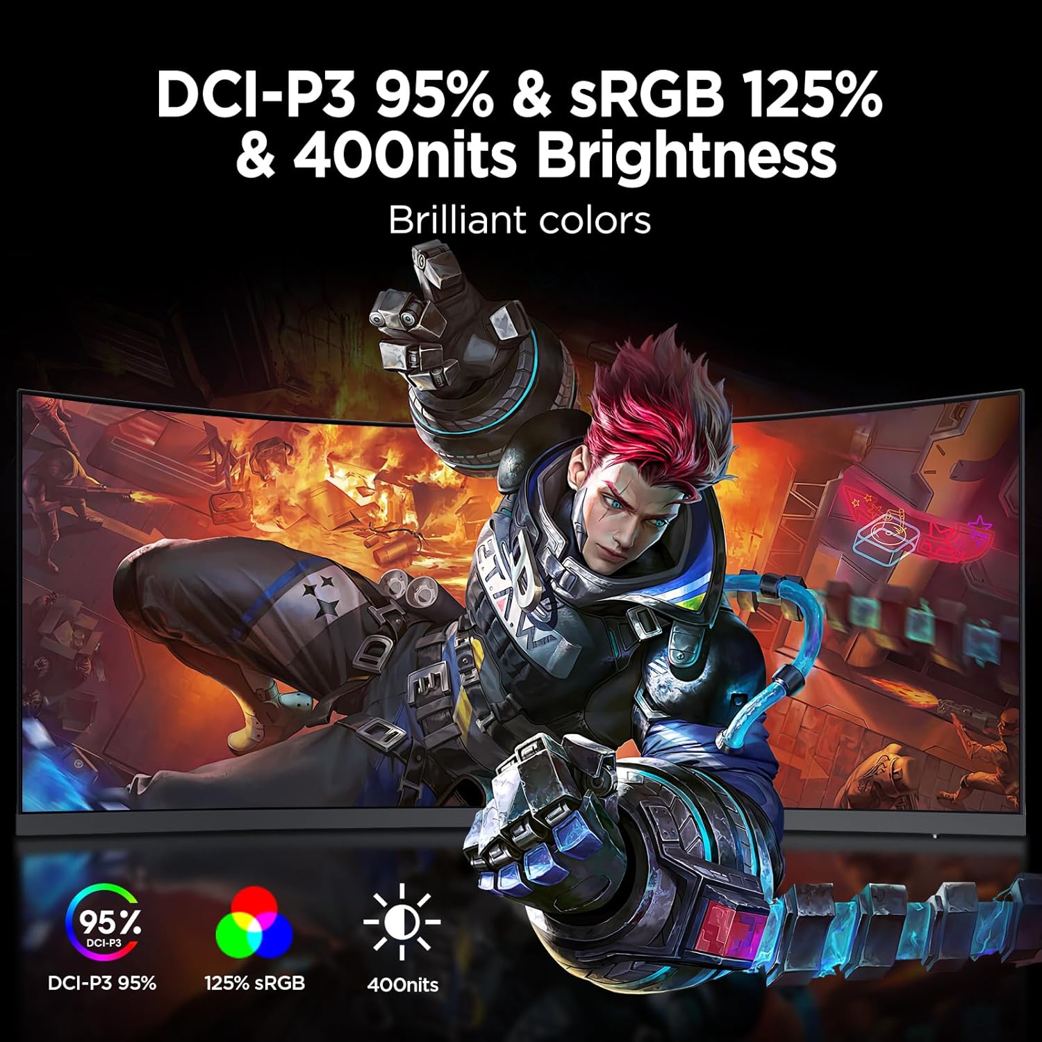 KOORUI 34 INCH UHD 3440X1440 240HZ 1MS VA PANEL GAMING MONITOR G3441XC - Image 3
