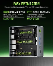 GMKTEC MINI PC RYZEN 7 PRO 6850H 32GB RAM 1TB SSD WIN 11 PRO NUCBOX-M7 - Image 5