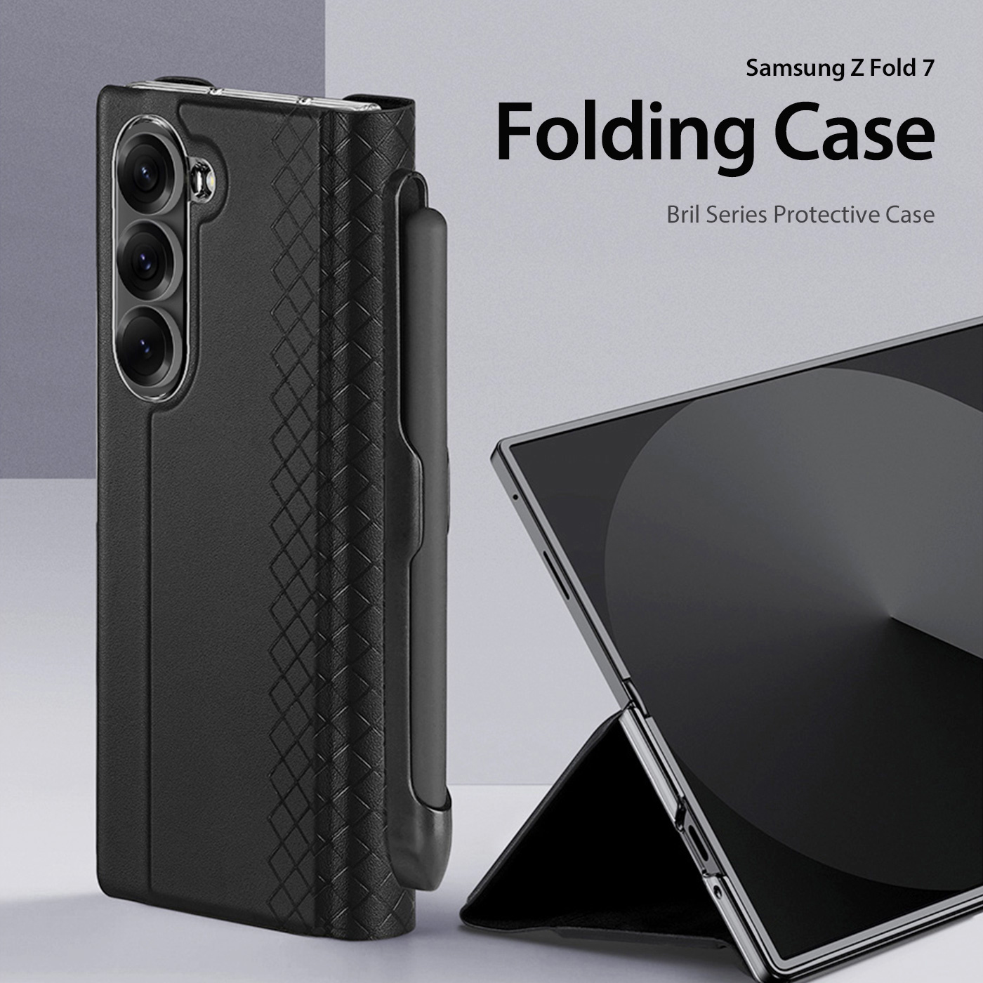DUXDUCIS SAMSUNG Z FOLD 7 BRIL SERIES WITH PEN SLOT MAGNETIC CASE BLACK BRIL0079 - Image 3