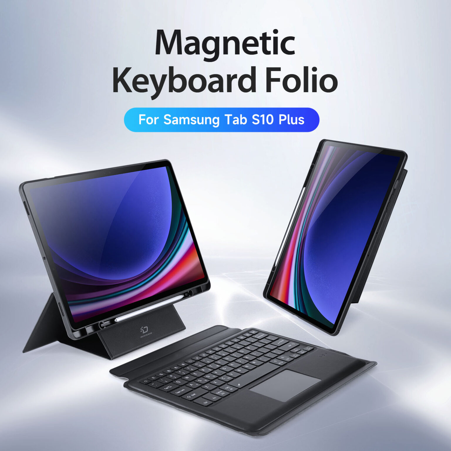 DUXDUCIS DK SAMSUNG TAB S10 FE PLUS FOLIO KEYBOARD BLACK DK-ALBYBG-017 - Image 2