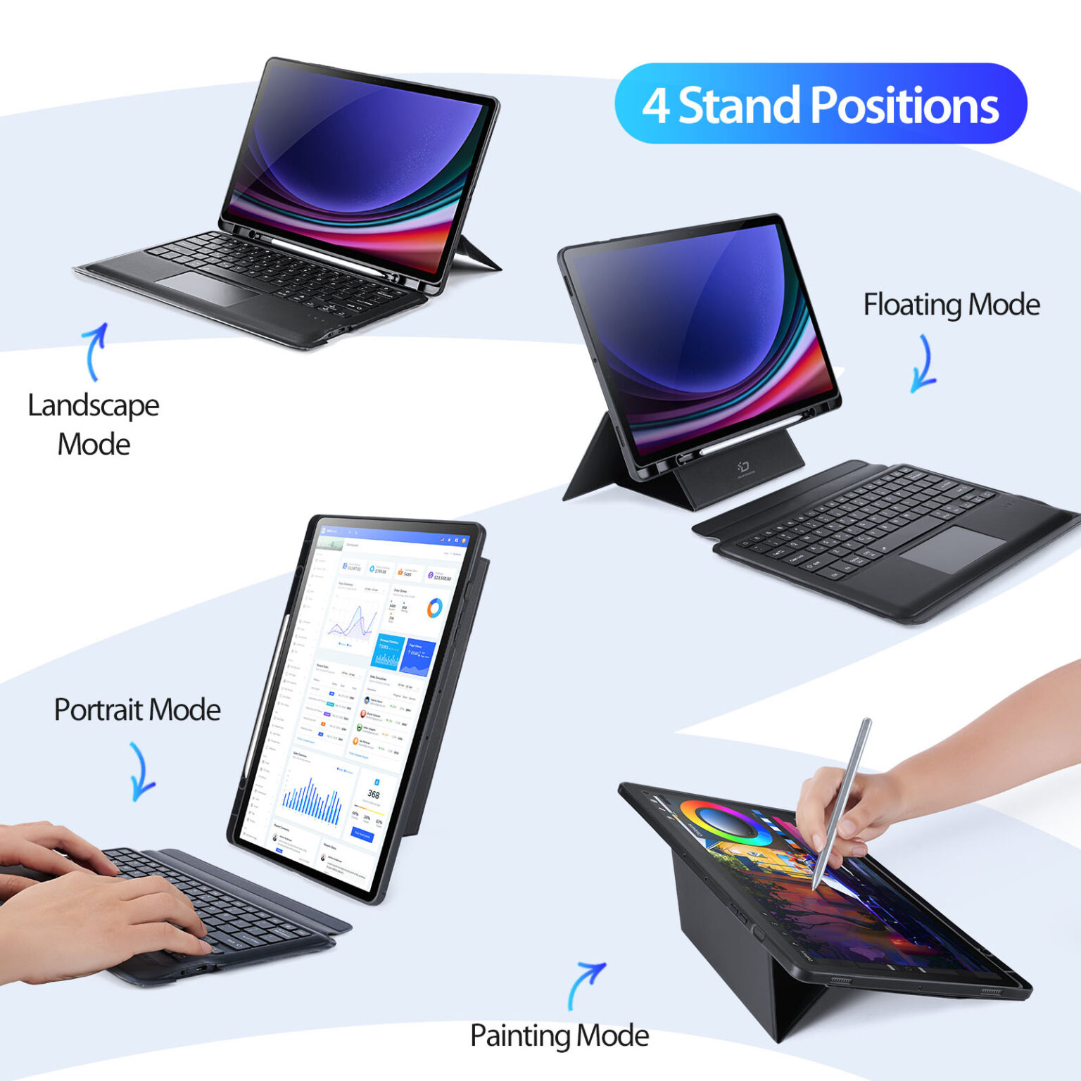 DUXDUCIS DK SAMSUNG TAB S10 FE PLUS FOLIO KEYBOARD BLACK DK-ALBYBG-017 - Image 6