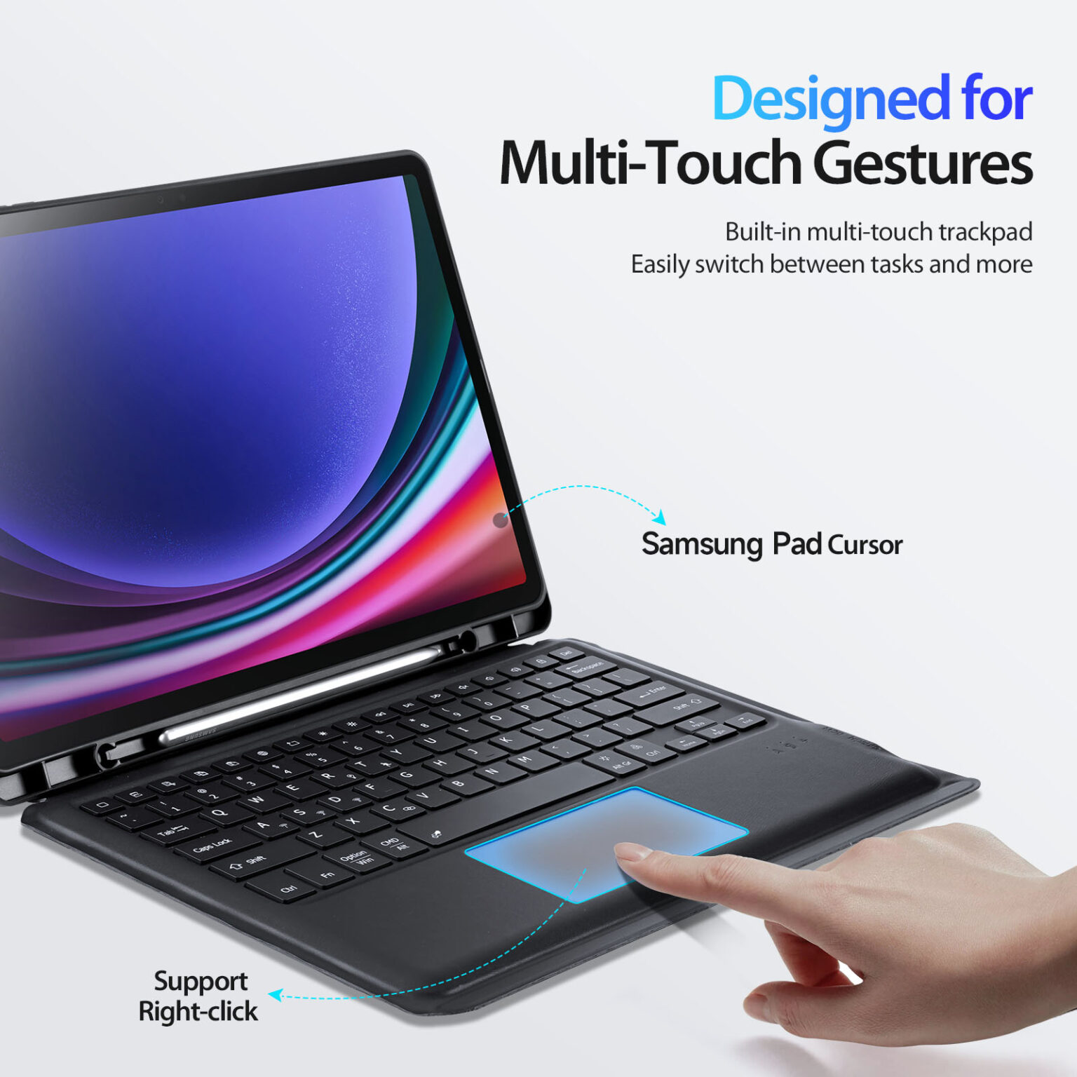 DUXDUCIS DK SAMSUNG TAB S10 FE PLUS FOLIO KEYBOARD BLACK DK-ALBYBG-017 - Image 8