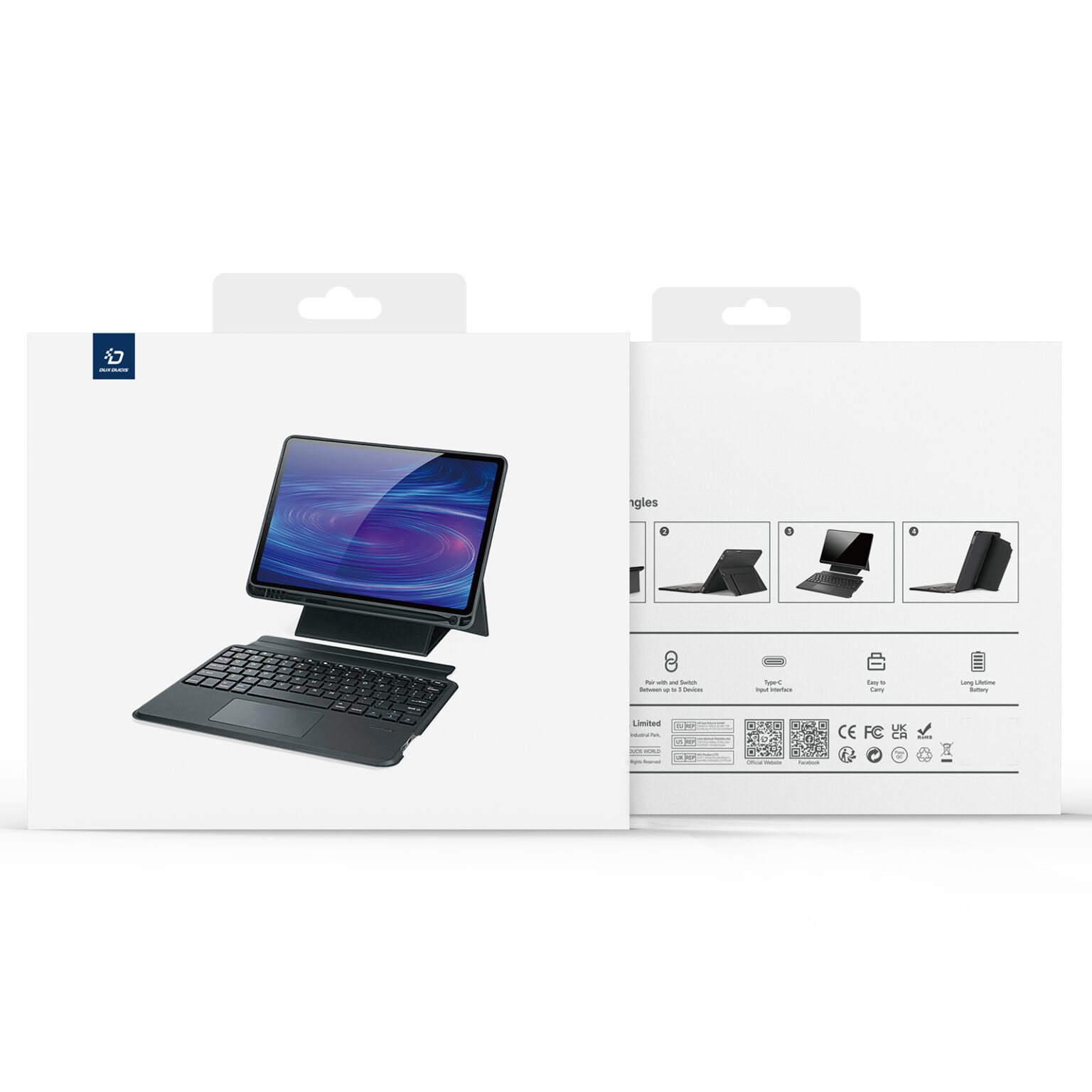 DUXDUCIS DK SAMSUNG TAB S10 FE PLUS FOLIO KEYBOARD BLACK DK-ALBYBG-017 - Image 9
