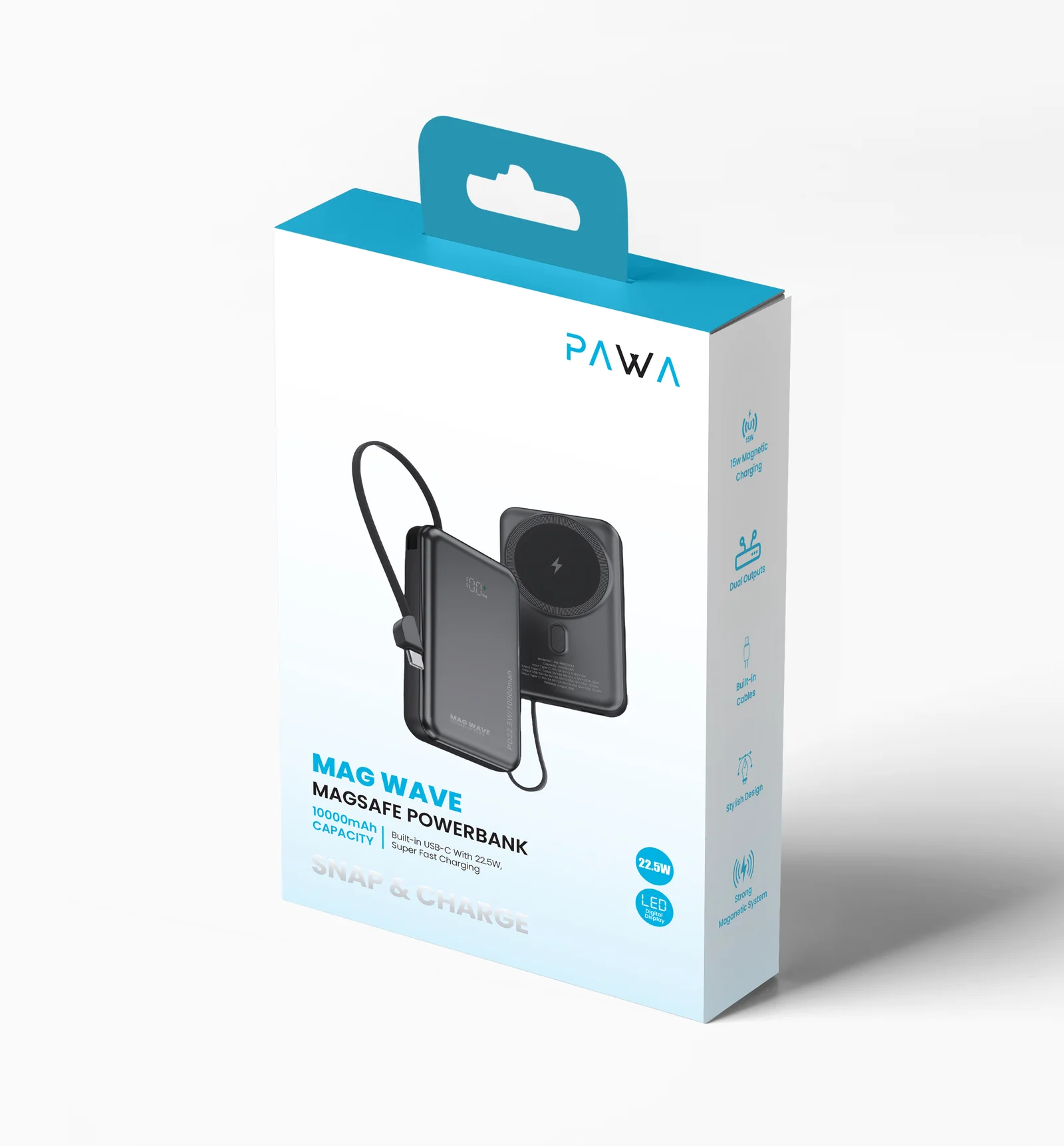 PAWA MAG WAVE 10000MAH MASAFE POWERBANK BLACK PW-PB10230M-BK - Image 5