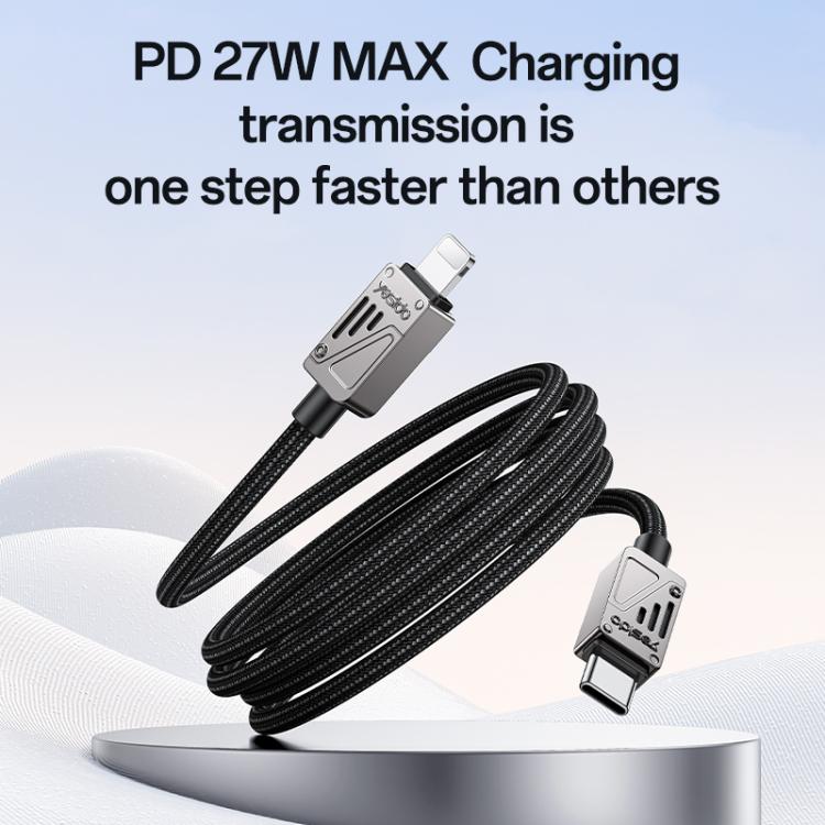 YESIDO 27W USB-C TO LIGHTNING CABLE 1.2M BLACK CA195 - Image 2