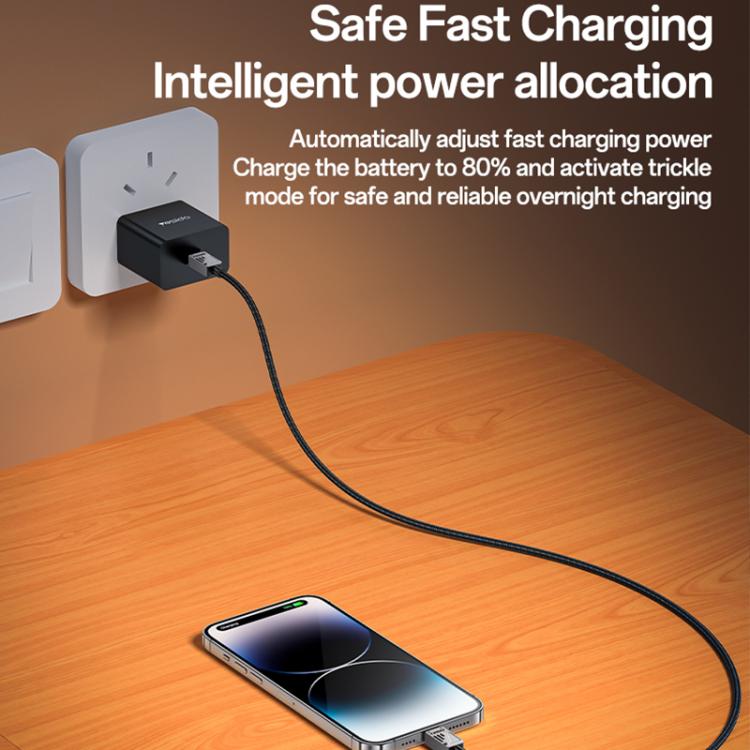 YESIDO 27W USB-C TO LIGHTNING CABLE 1.2M BLACK CA195 - Image 10