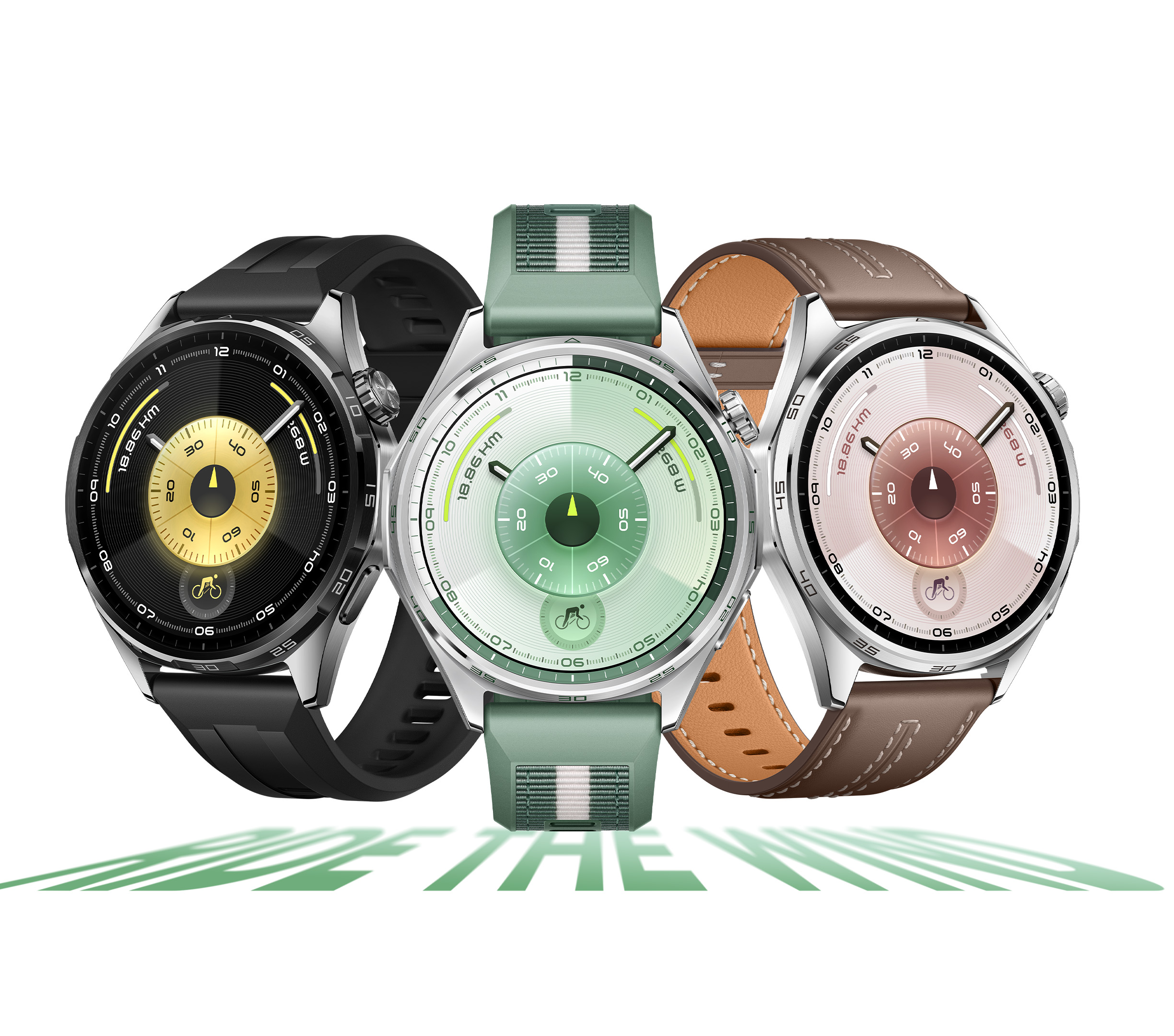HUAWEI WATCH GT 6 46MM GREEN STAINLESS STEEL CASE WITH GREEN WOVEN STRAP ATM-B19 55020FUD - Image 8