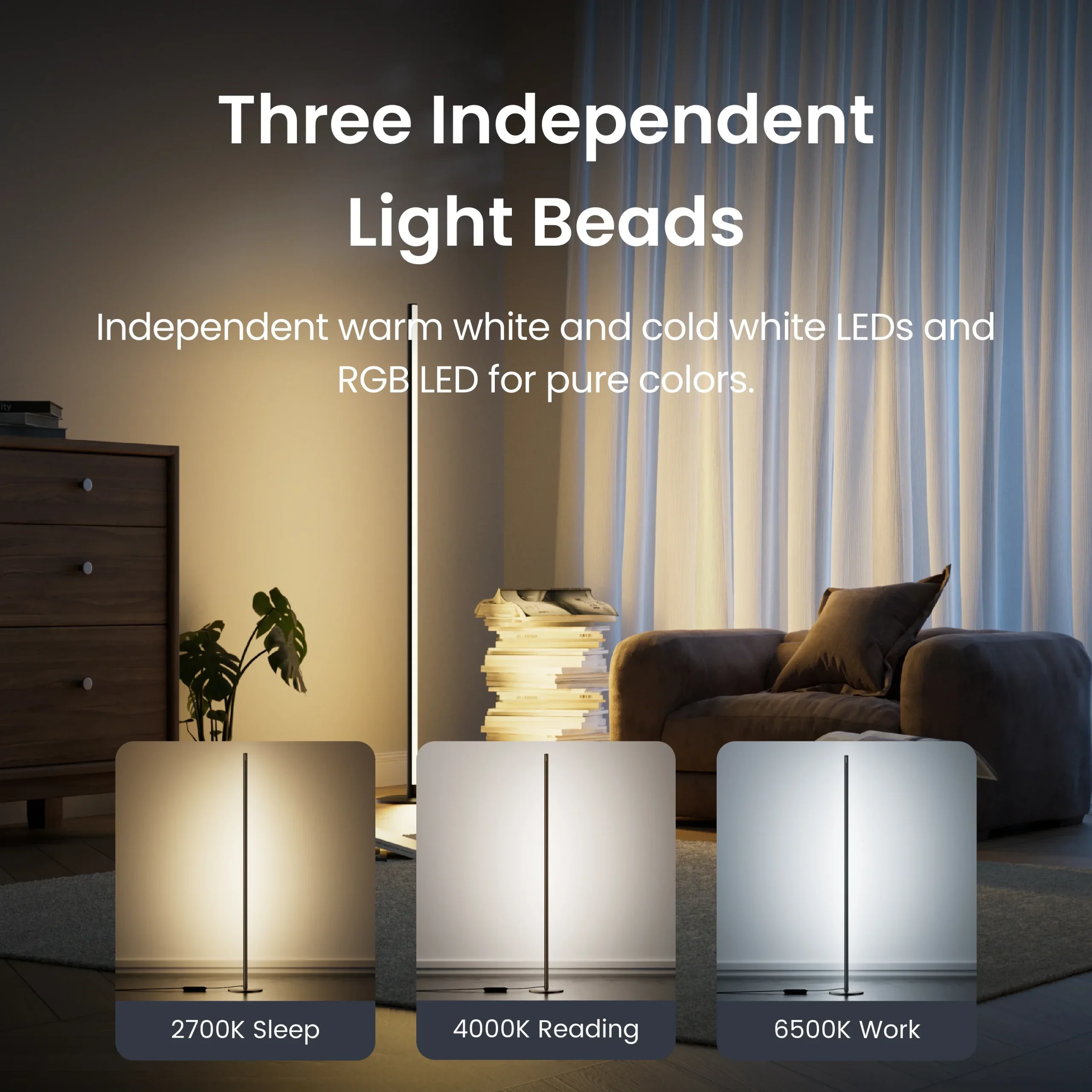 SWITCHBOT MATTER ENABLED LIGHTNING FLOOR LAMP BLACK W1702100 - Image 4