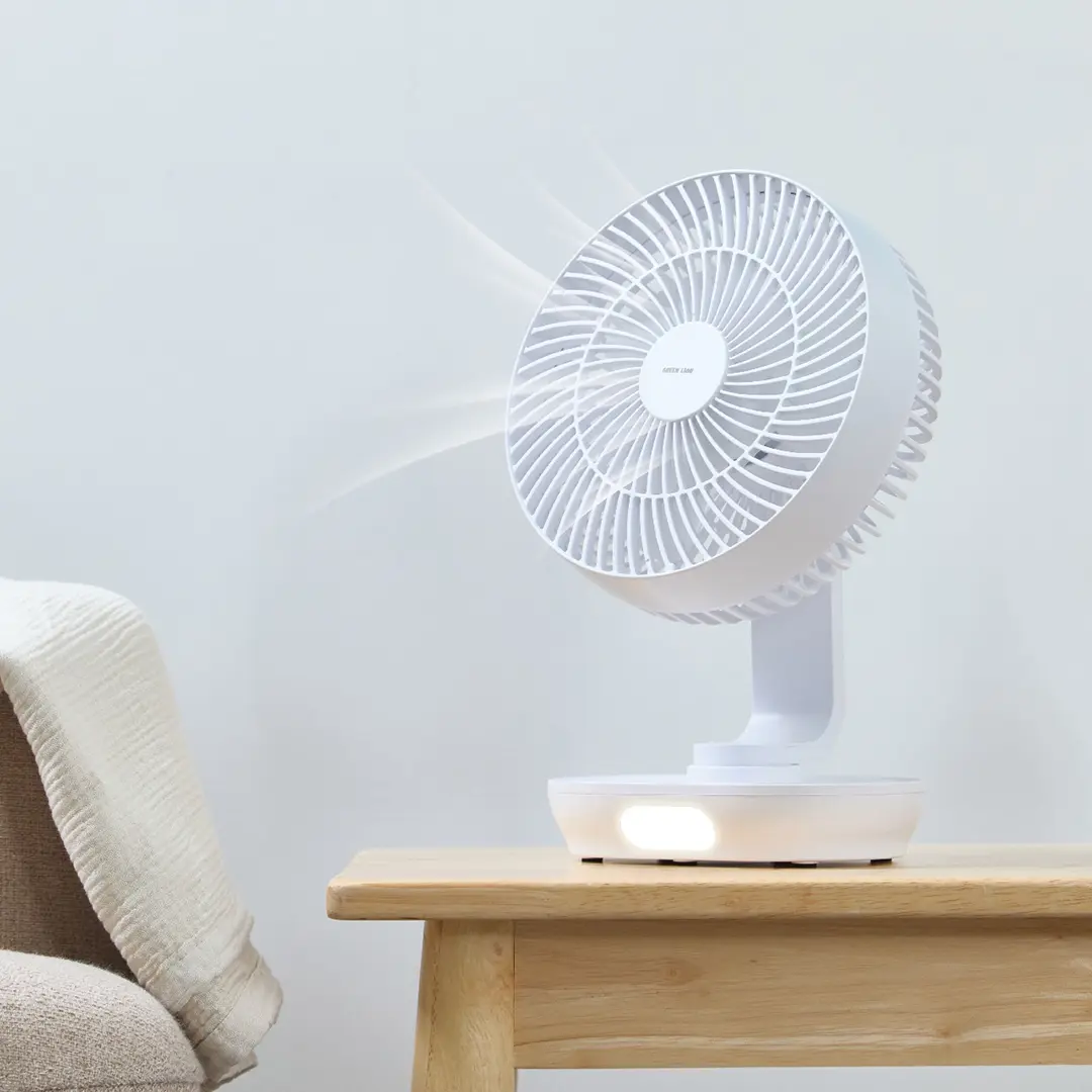 GREEN LION 8 INCH DESKTOP FAN RECHARGEABLE WHITE GN8INDSKFWH - Image 4