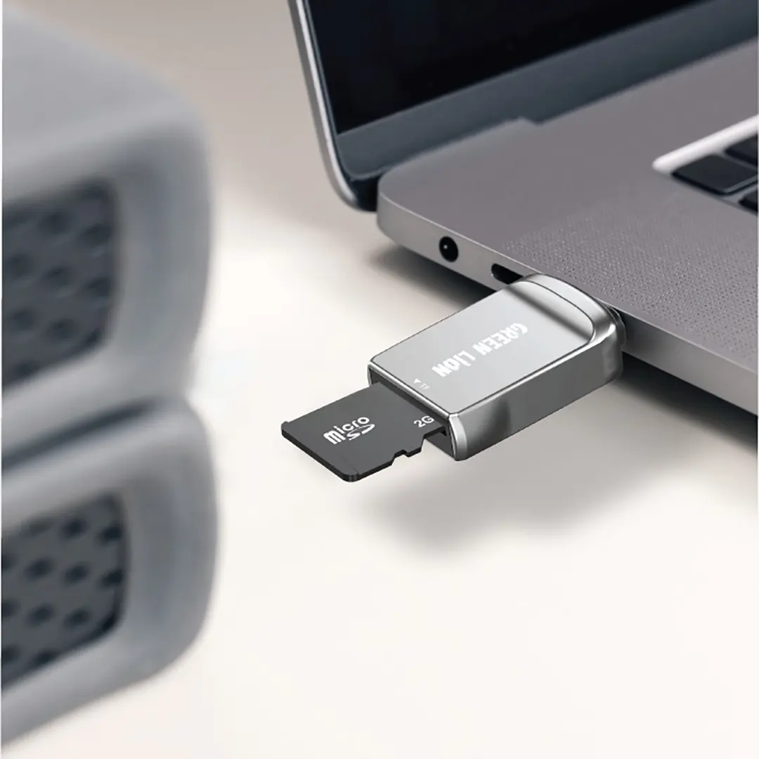 GREEN LION SD CARD READER USB C TO MICRO SD SILVER GNSDCRRDRSL - Image 2