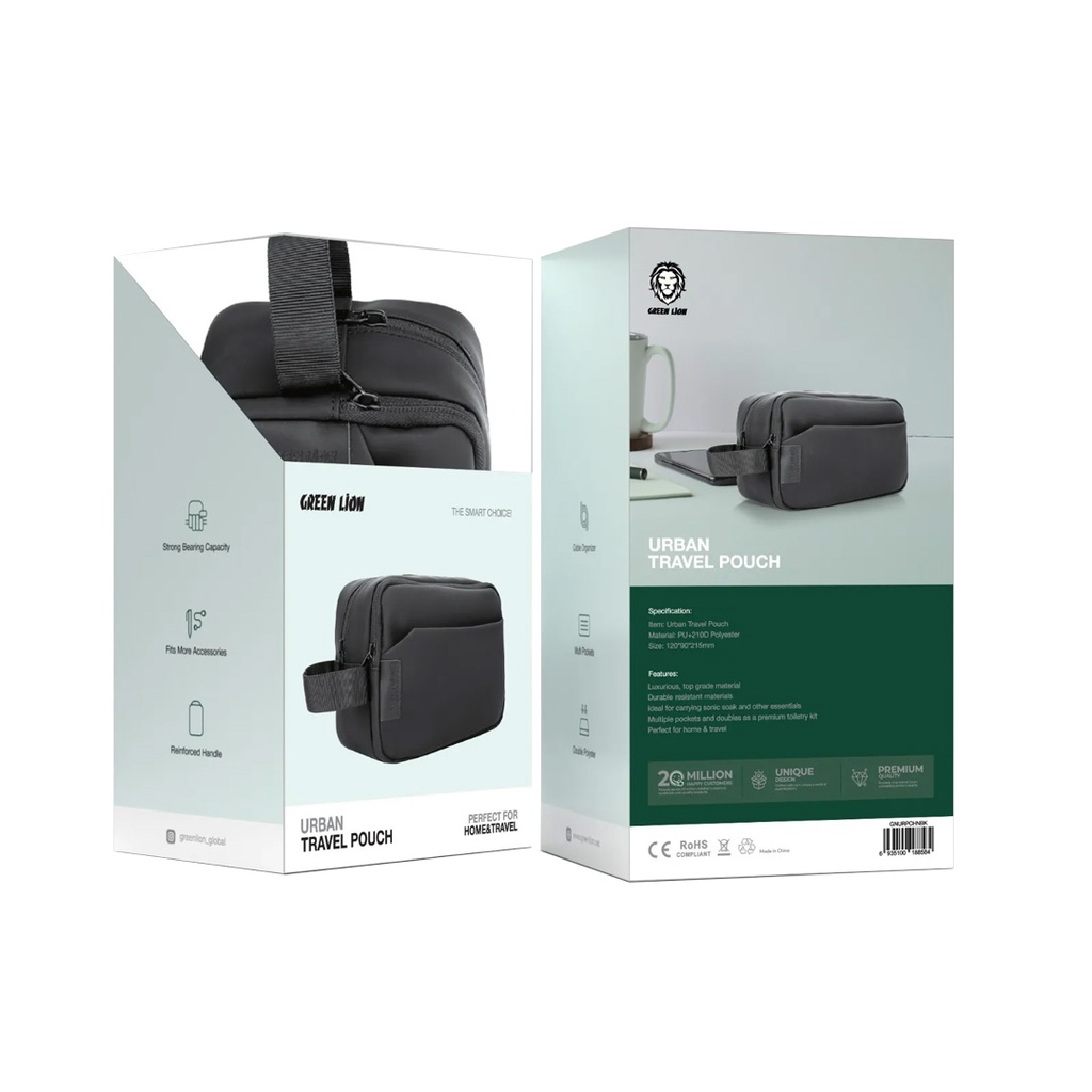 GREEN LION URBAN TRAVEL POUCH BLACK GNURPCHNBK - Image 2