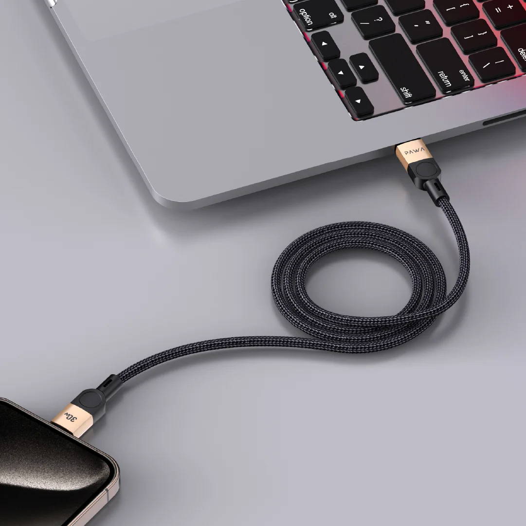 PAWA LEVIN MAGNETIC BRAIDED USB C TO LIGHTNING 30W CABLE 1M DESERT BLACK PW-12BDM252-DTBK - Image 2