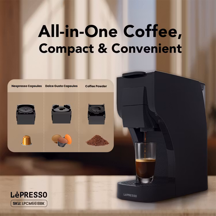 LEPRESSO TREZZA MULTI CAPSULE COFFEE MACHINE BLACK LPCM6618BK - Image 2