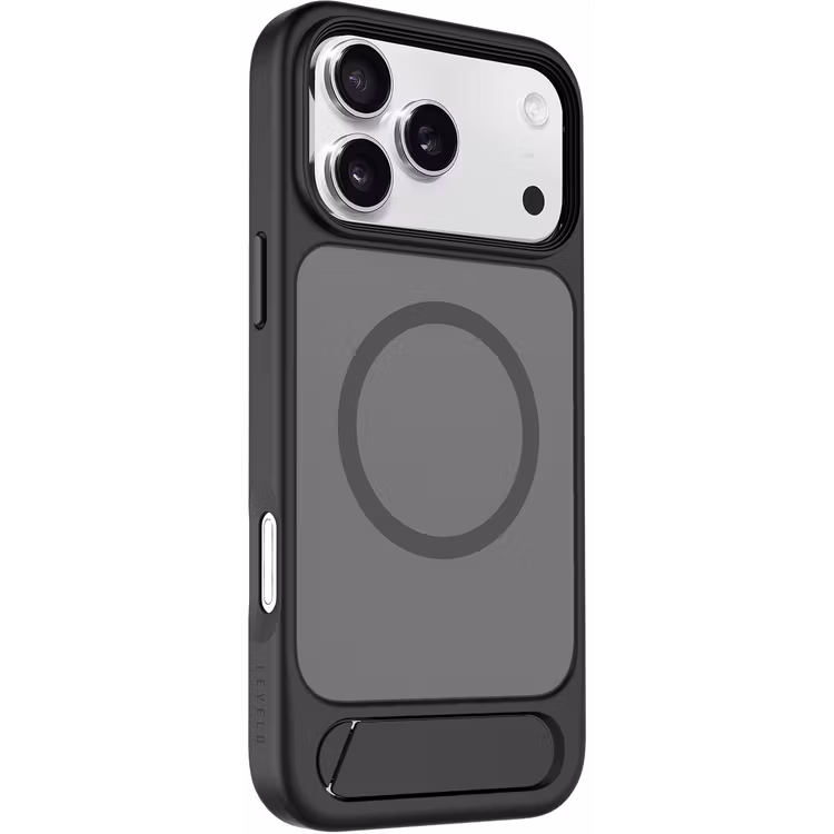 LEVELO MATTEO IPHONE 17 PRO MAX HYBRID KICKSTAND CASE BLACK LVLMTO17PMBK - Image 2