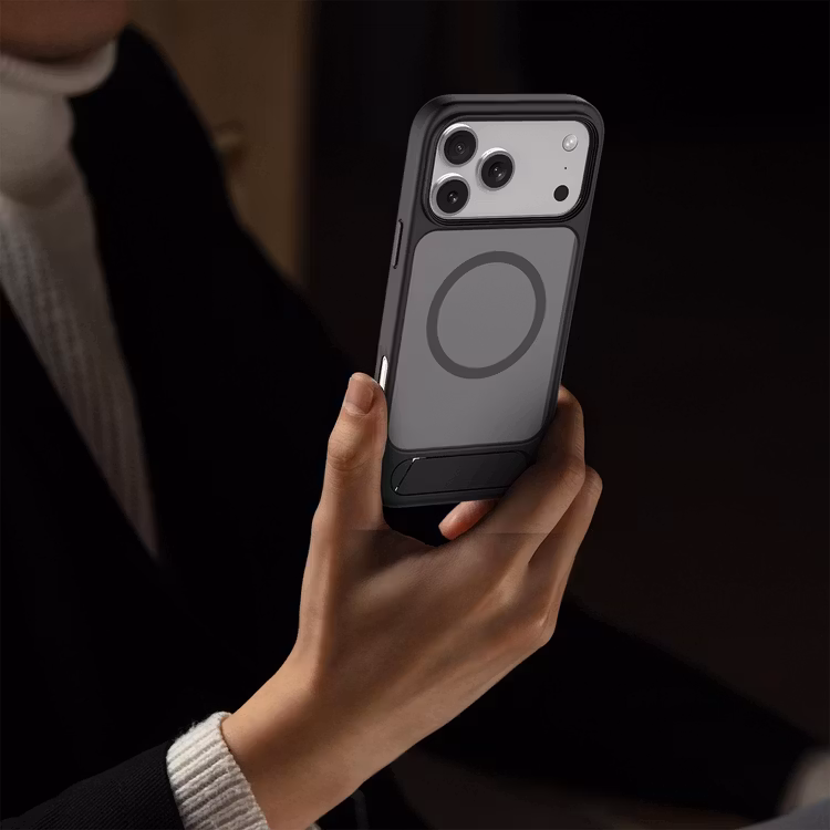 LEVELO MATTEO IPHONE 17 PRO MAX HYBRID KICKSTAND CASE BLACK LVLMTO17PMBK - Image 12
