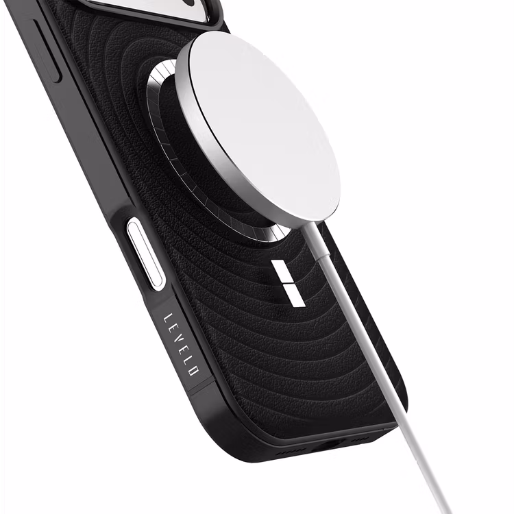 LEVELO SPIRALE IPHONE 17 PRO MAX PU LEATHER HYBRID CASE PHANTOM BLACK LVLSPR17PMPHBK - Image 2