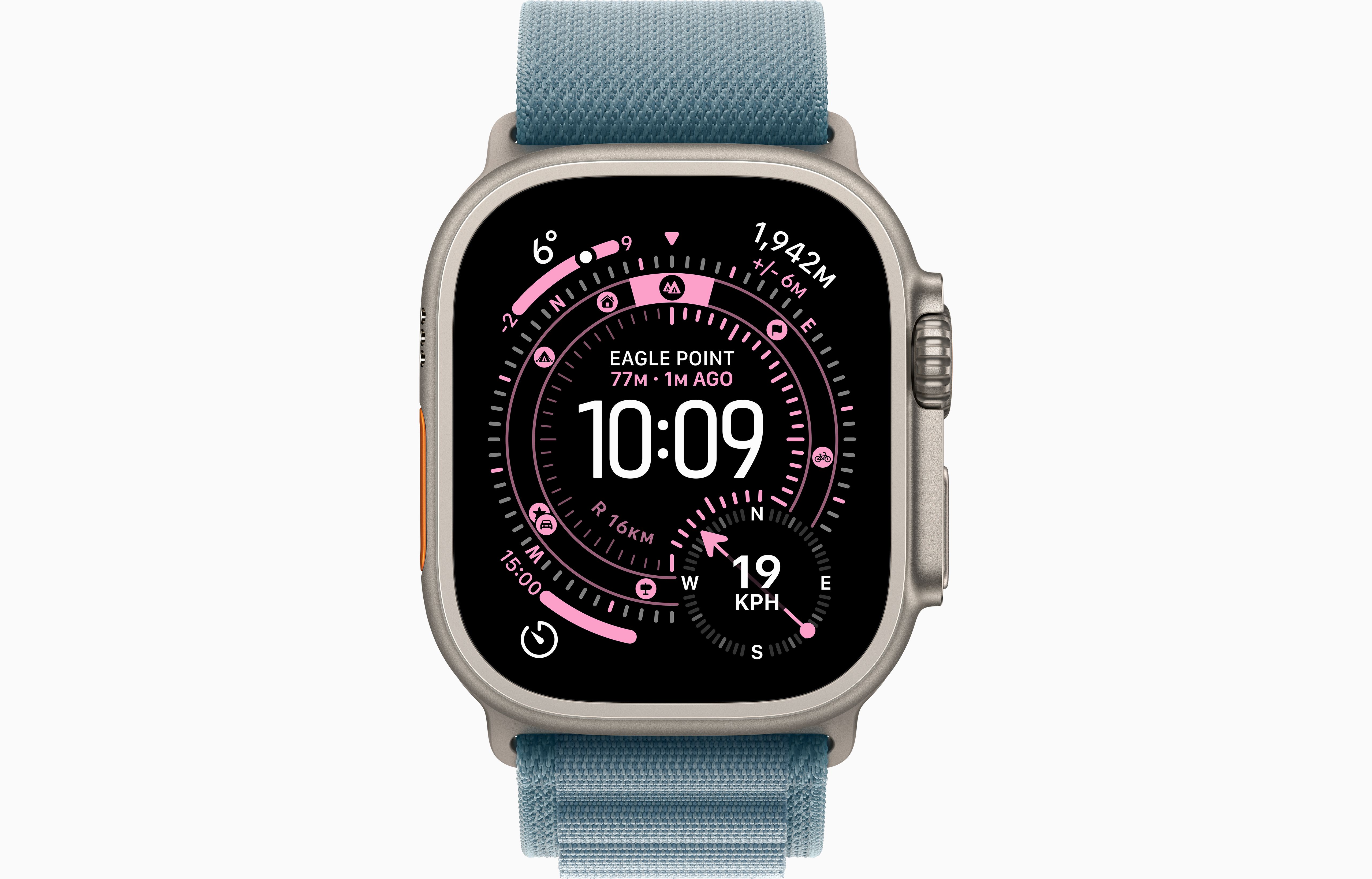 APPLE WATCH ULTRA 3 GPS + CELLULAR 2025 NATURAL TITANIUM CASE WITH LIGHT BLUE ALPINE LOOP BAND MEDIUM MEWM4 - Image 2