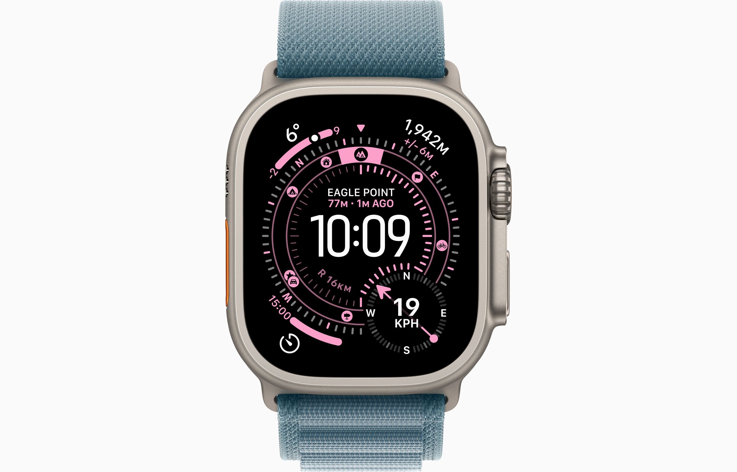 APPLE WATCH ULTRA 3 GPS + CELLULAR 2025 NATURAL TITANIUM CASE WITH LIGHT BLUE ALPINE LOOP BAND LARGE MEWP4 - Image 2