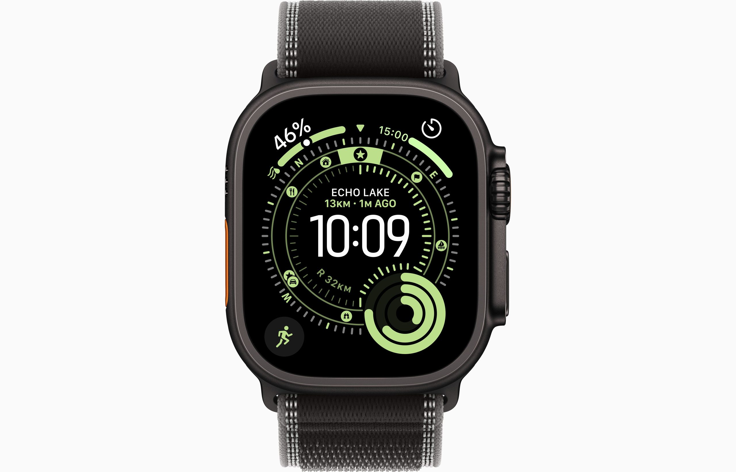 APPLE WATCH ULTRA 3 GPS + CELLULAR 2025 BLACK TITANIUM CASE WITH BLACK/CHARCOAL TRAIL LOOP BAND S/M MF1D4 - Image 2