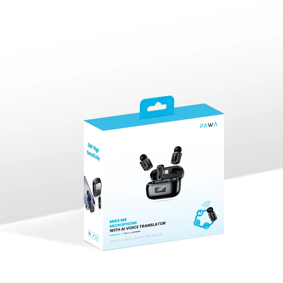 PAWA MIKE M6 MICROPHONE WITH AI VOICE TRANSLATOR BLACK PW-LDMCCCL5-BK - Image 6