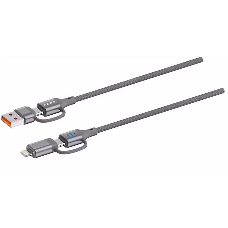 PORODO 4 IN 1 HIGH SPEED CHARGING CABLE PD 240W GREY PDCDCGY - Image 2
