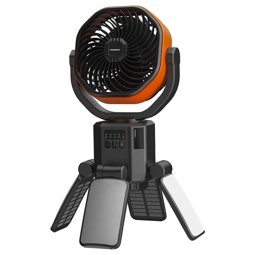 PORODO SUNCHARGE OUTDOOR SOLAR FAN BLACK ORANGE PDLFSTFNBKOG - Image 2