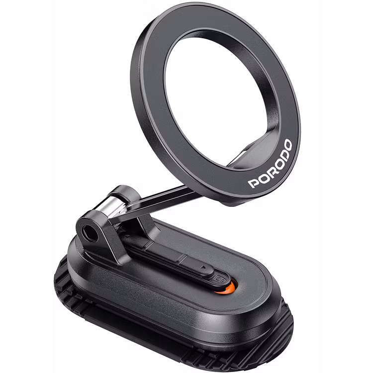 PORODO GRIPFOLD MAGSAFE ROTATABLE CAR MOUNT 360 DEGREE FULL ROTATION BLACK PDSKR06BK - Image 2