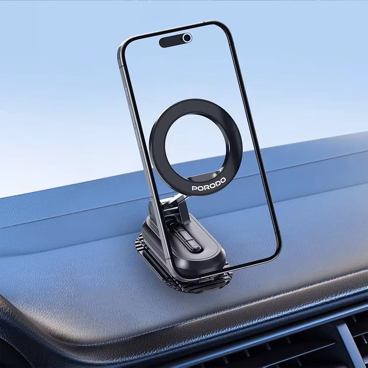 PORODO GRIPFOLD MAGSAFE ROTATABLE CAR MOUNT 360 DEGREE FULL ROTATION BLACK PDSKR06BK - Image 8