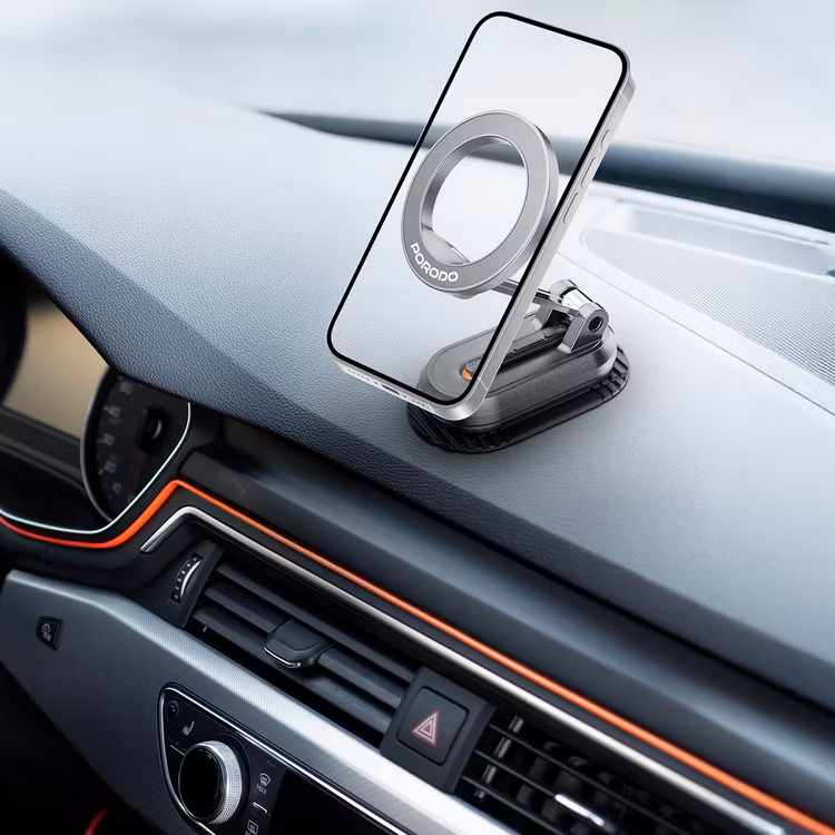 PORODO GRIPFOLD MAGSAFE ROTATABLE CAR MOUNT 360 DEGREE FULL ROTATION BLACK PDSKR06BK - Image 9