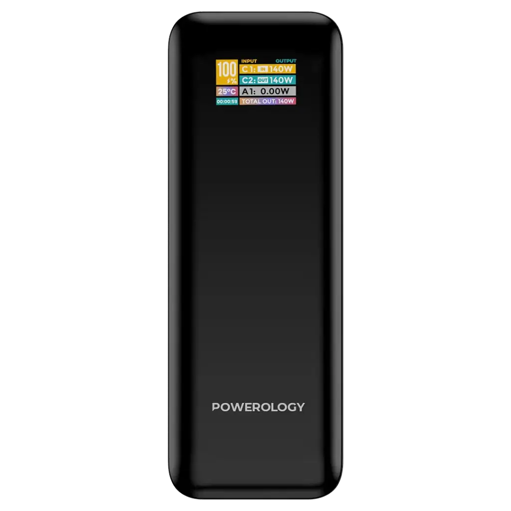 POWEROLOGY NEUROVOLT 140 27000MAH POWER BANK 140W BLACK PPBCHA90BK - Image 2