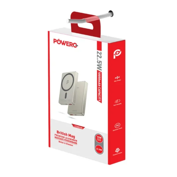 POWERO PLUS BRITISH MAG 10000MAH MAGSAFE POWERBANK PR-MSPB10KBM-TT - Image 4