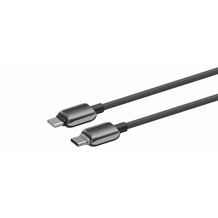 POWEROLOGY ZINCO SERIES USB C TO USB C PD60W CHARGING CABLE 1M GRAY PWDC60DGY - Image 2