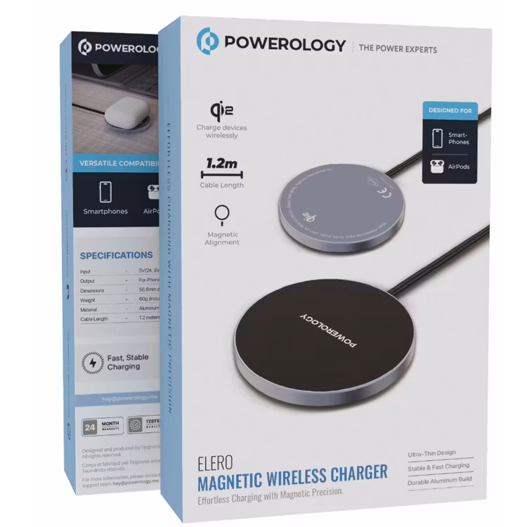 POWEROLOGY ELERO MAGNETIC WIRELESS CHARGER GREY PWMWCV28GY - Image 6