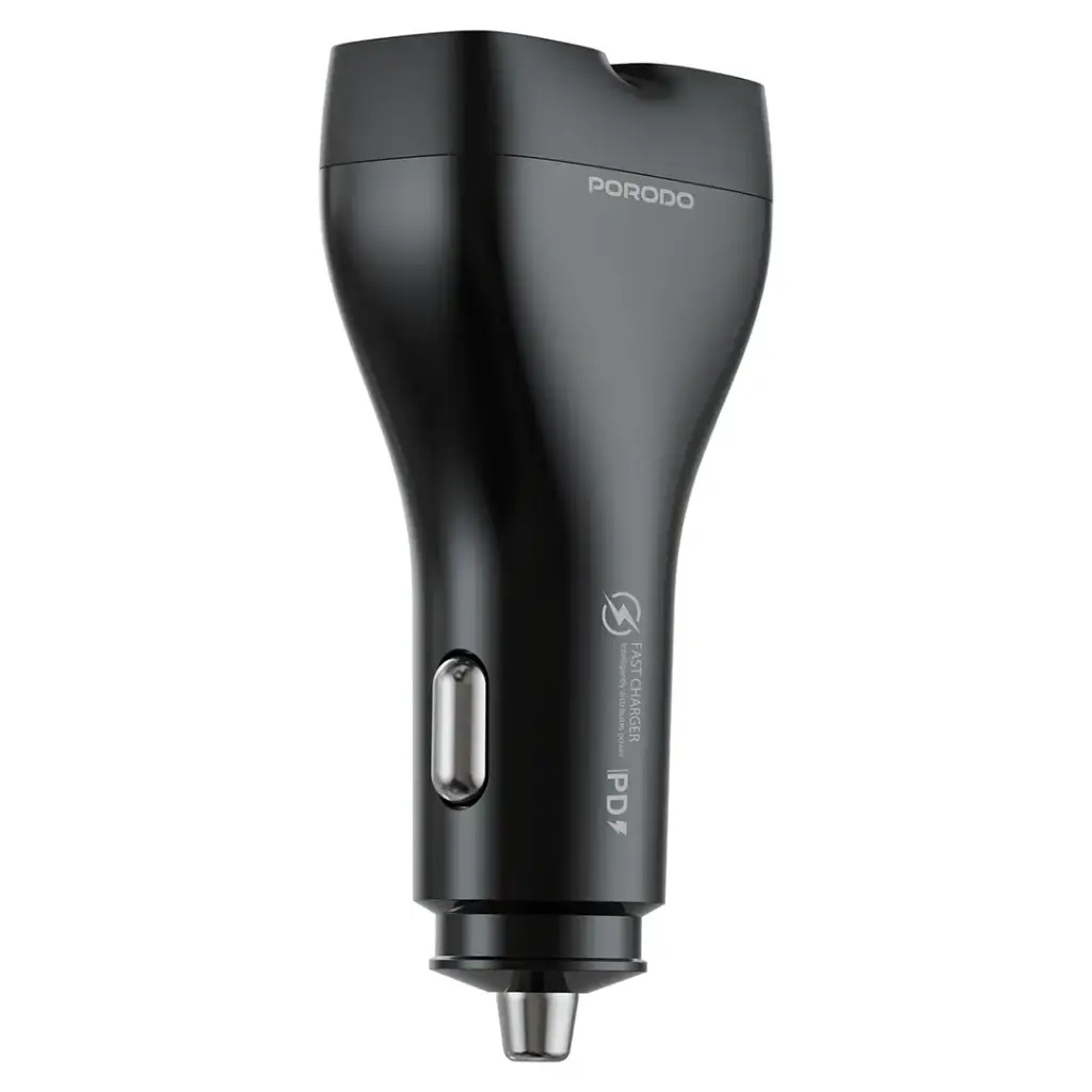 PORODO DUALPOWER 102W CAR CHARGER PD30W QC18W BLACK PDFWCH085BK - Image 2