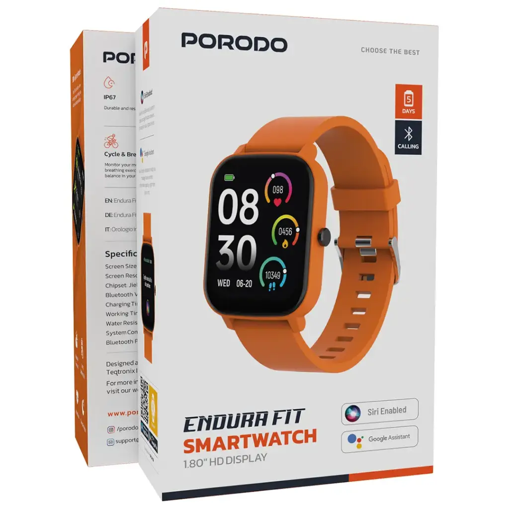 PORODO ENDURA FIT SMART WATCH ORANGE PDSW1830HOG - Image 5