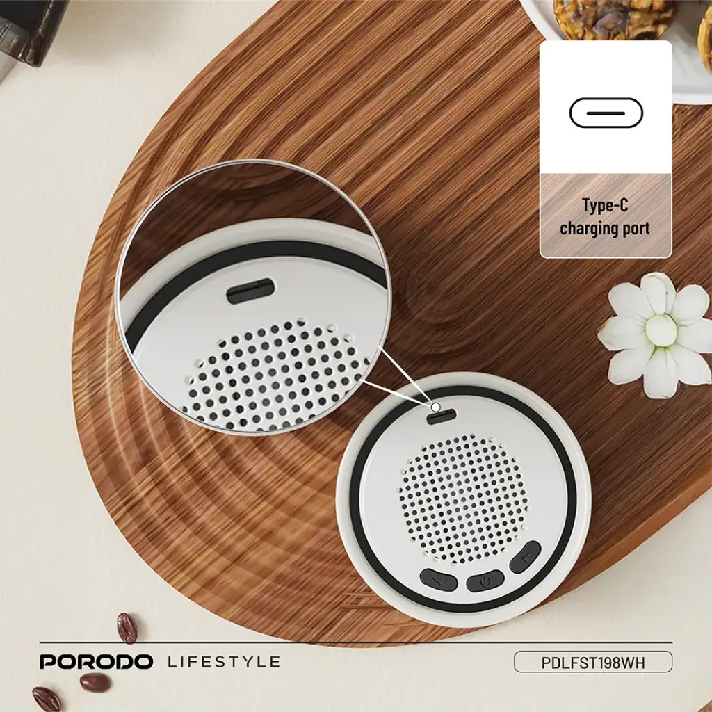 PORODO LIFESTYLE FLUXMIX 350ML STIRRING CUP WITH SPEAKER WHITE PDLFST198WH - Image 4