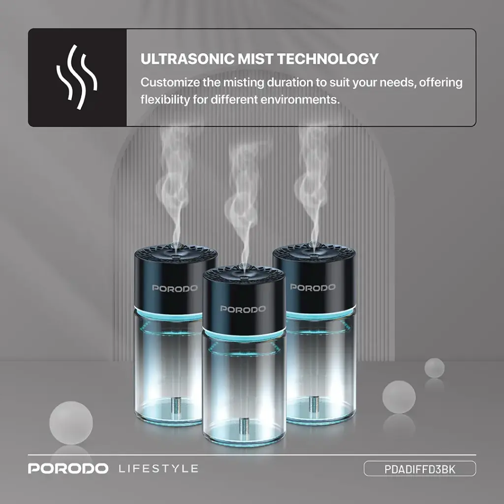 PORODO LIFESTYLE VALENCIA SMART AROMA DIFFUSER BLACK PDADIFFD3BK - Image 9