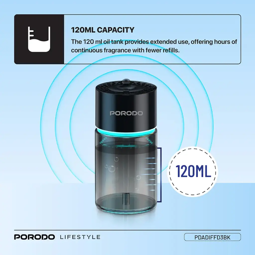 PORODO LIFESTYLE VALENCIA SMART AROMA DIFFUSER BLACK PDADIFFD3BK - Image 8