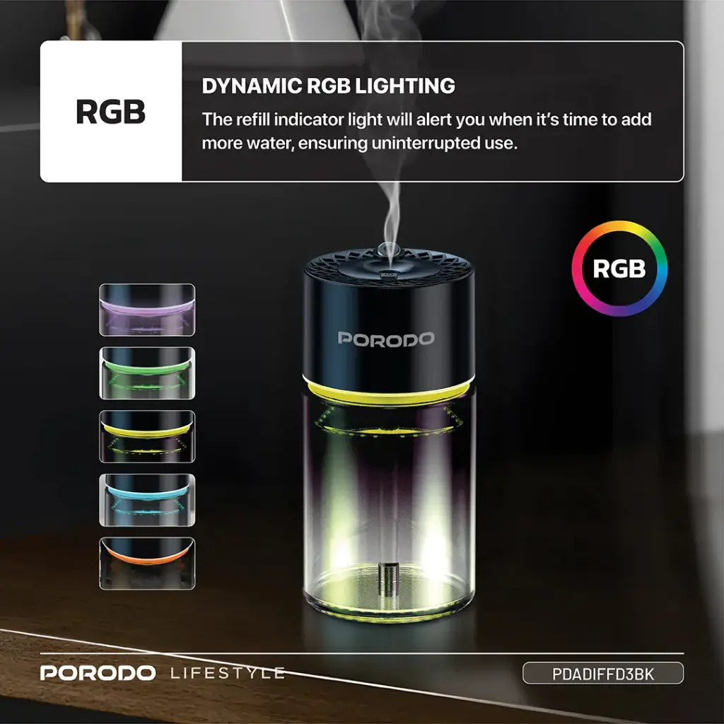 PORODO LIFESTYLE VALENCIA SMART AROMA DIFFUSER BLACK PDADIFFD3BK - Image 7
