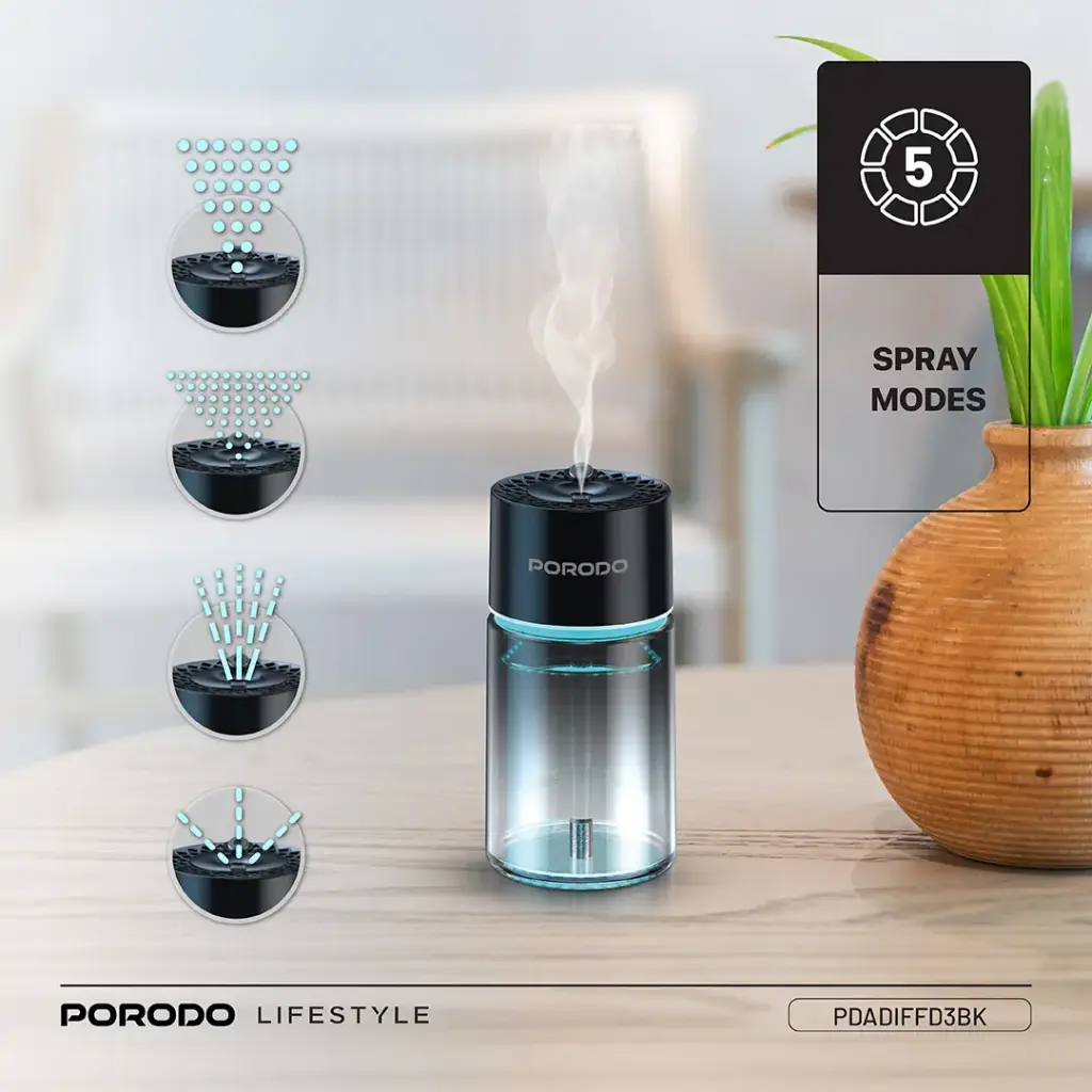 PORODO LIFESTYLE VALENCIA SMART AROMA DIFFUSER BLACK PDADIFFD3BK - Image 5