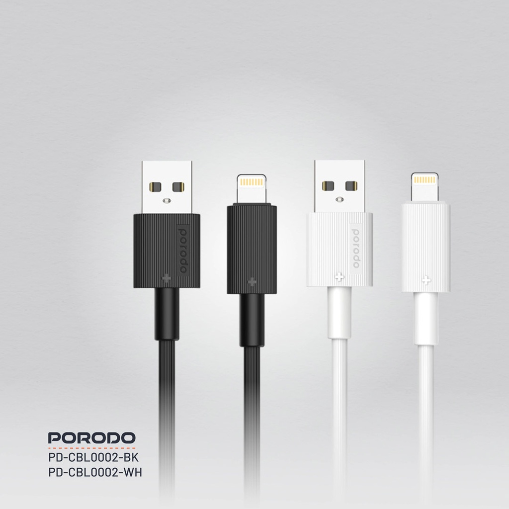 PORODO USB A TO LIGHTNING DURABLE CHARGING CABLE 1.2M BLACK PD-CBL0002-BK - Image 10