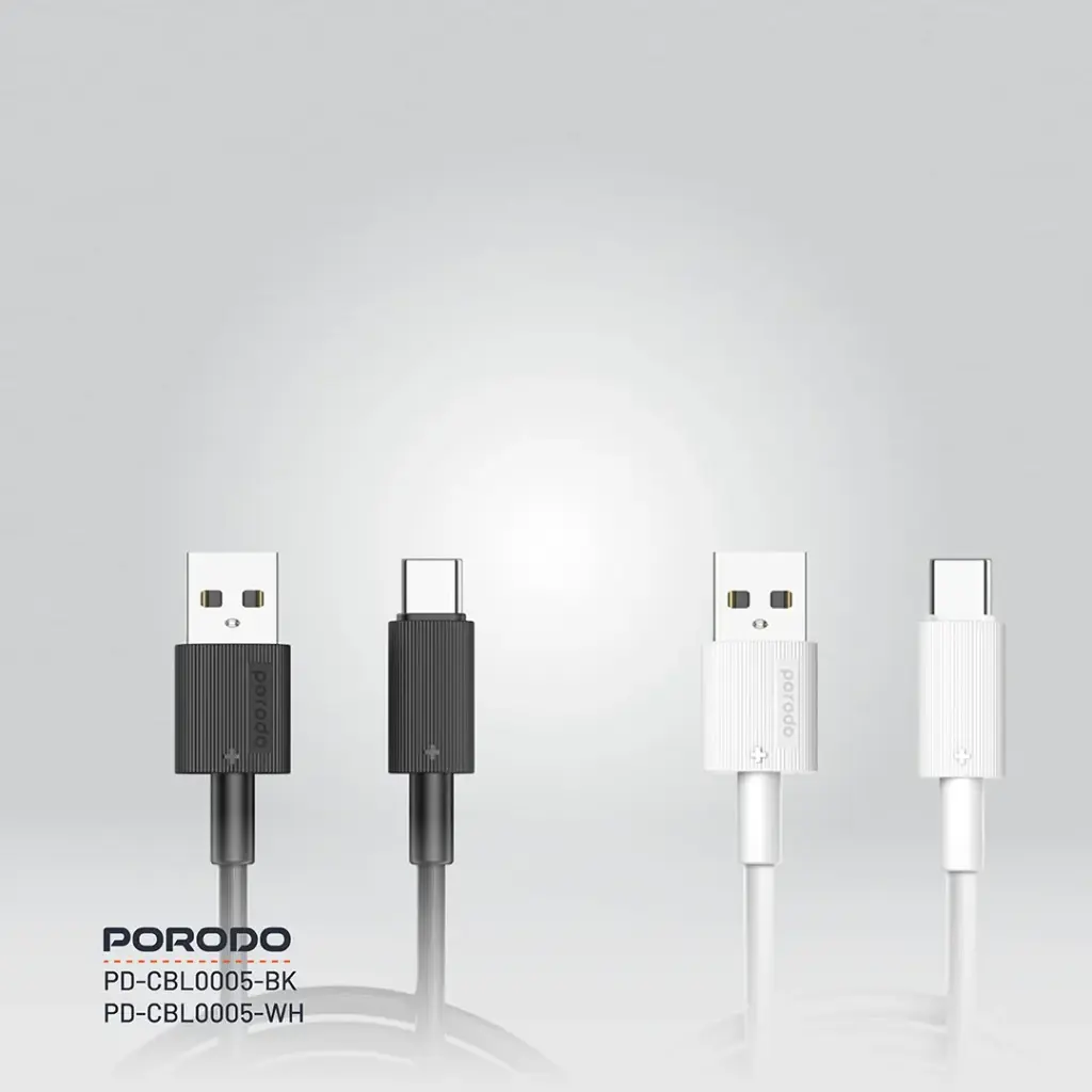 PORODO CHARGE LITE USB-A TO USB-C HIGH-SPEED CHARGING 1M/3.3FT CABLE GRAY PDCBL0043GY - Image 10