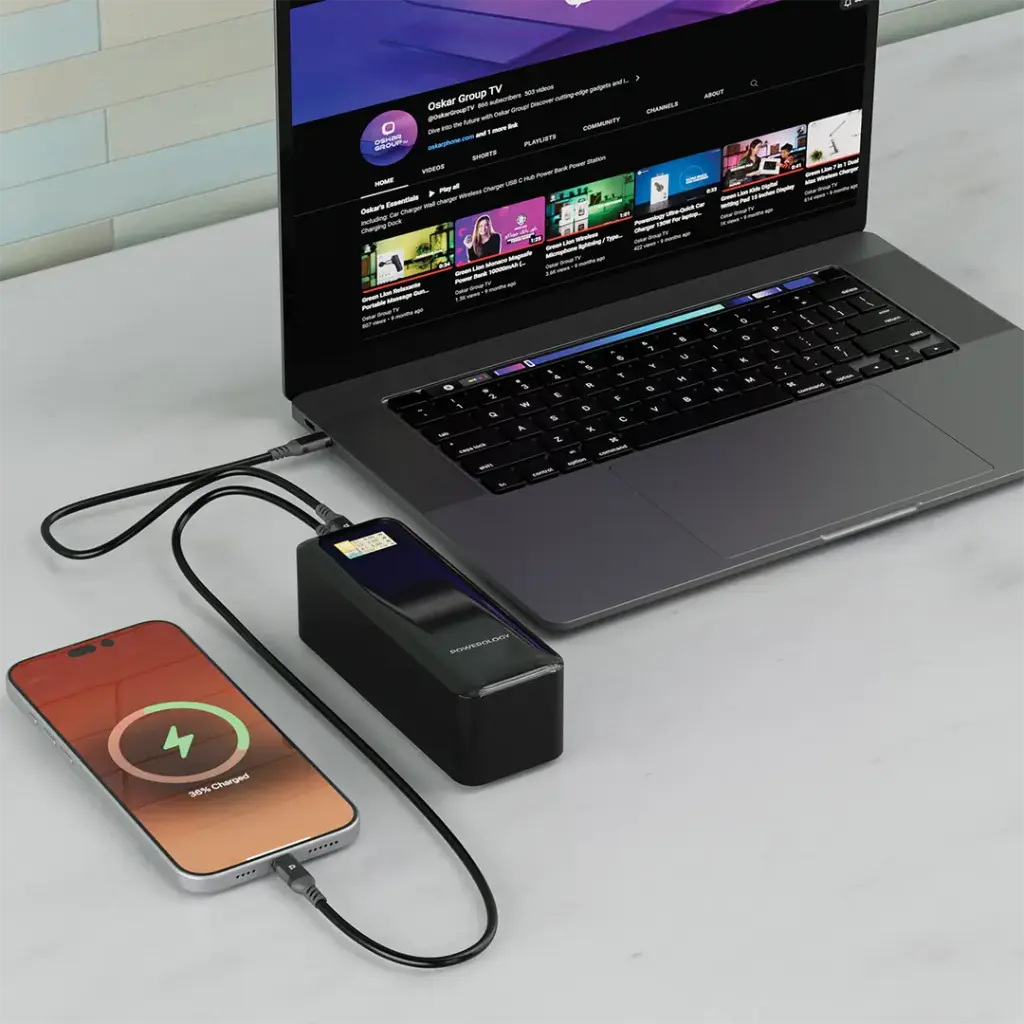 POWEROLOGY NEUROVOLT 140 27000MAH POWER BANK 140W BLACK PPBCHA90BK - Image 3